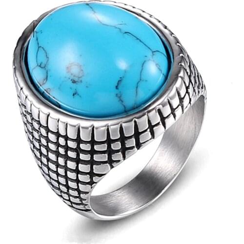 Vintage Mens Tiger Eye Stone Ring Punk Jewelry For Man Stainless Steel Ring Stone Charm Black Resin Ring Anillos