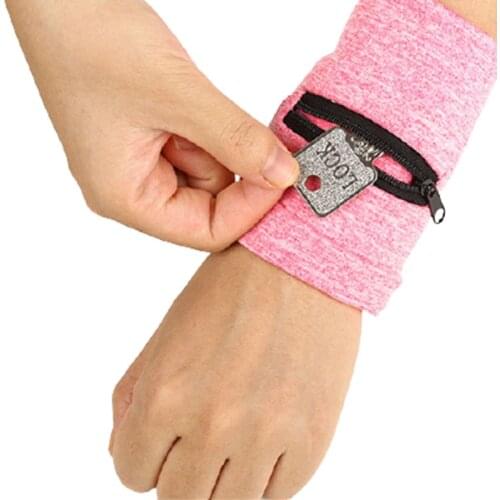 Bracer With Zipper Running Hand Guards Basketball Volleyball Cycling Wrist Support Wallets Key Bag Unisex Wristband Camping Tool