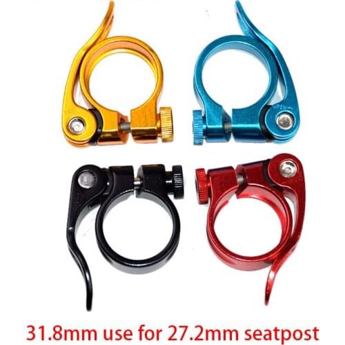 New aluminum alloy bike seatpost clamp bicycle seat clamp with quick release lever 31.8mm use for 27.2mm seatpost Free shipping