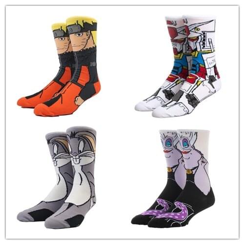 New Naruto Naruto Mens Socks Gundam Anime Casual Socks Sports Socks High Top Socks Personality Creative Hip Hop Hosiery