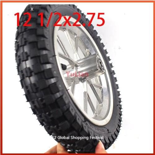 12 1/2 x 2.75 Front and Rear wheel assembly 12 1/2X2.75 tire for Razor Dirt Bike Rocket MX350 MX400 Mini Dirtbike