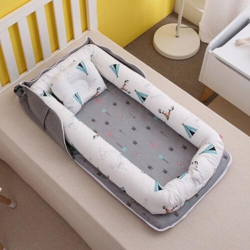 Portable Baby Nest Bed Crib Removable Washable Protect Cushion Bumper Travel Bed Infant Toddler Cotton Cradle For Newborn