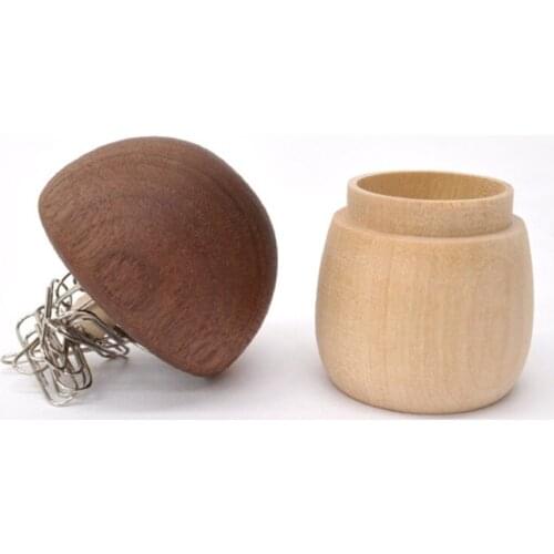 Premium Wooden Magnetic Paper Clip Dispenser Pushpin Storage Case Thumbtack Dispenser Metal Pin Organizer Holder Box HCCY