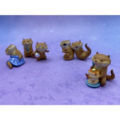 Pvc figure model toy Otter 6pcs/set