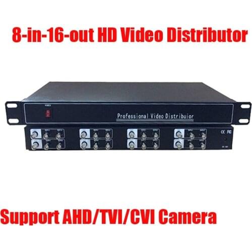 Free Shipping 8In 16 Out AHD TVI CVI CVBS Video Distributor Amplifier 8CH To 16CH Splitter For CCTV Security Camera DVR System