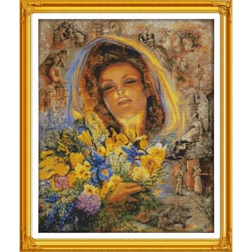 Womens Memories People Needlework,Cross stitch,Sets Embroidery kits, Printed Patterns Counted Cross-Stitching,DIY Handmade