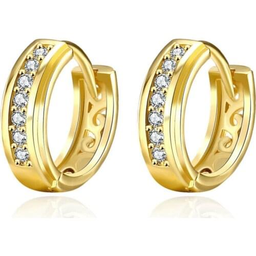 Huggie Earrings Yellow Gold Filled Womens Hoop Earrings