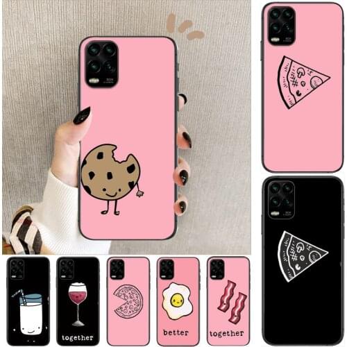 Milk and cookies Couples cartoon Phone Case For XiaoMi Redmi Note 11 10 9S 8 7 6 5 A Pro T Y1 Anime Black Cover Silicone Back Pr