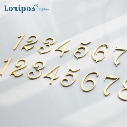 Nordic Brass Digit Door Number Figure Hotel Room Sign Door Number Signage Retro Wall Decorative Digital Wall Mounted Letters