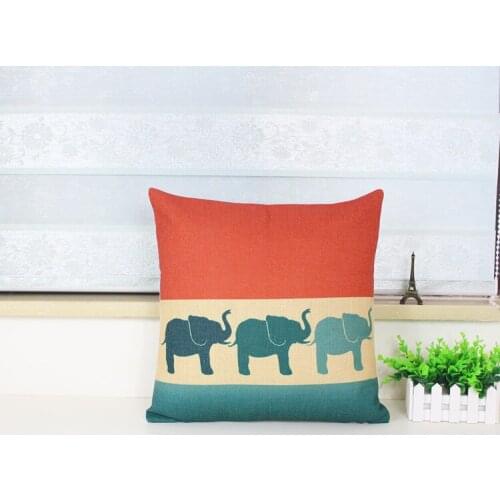 Elephant pillow cover, watercolor cartoon animal Elephant love throw pillow case pillowcase wholesale