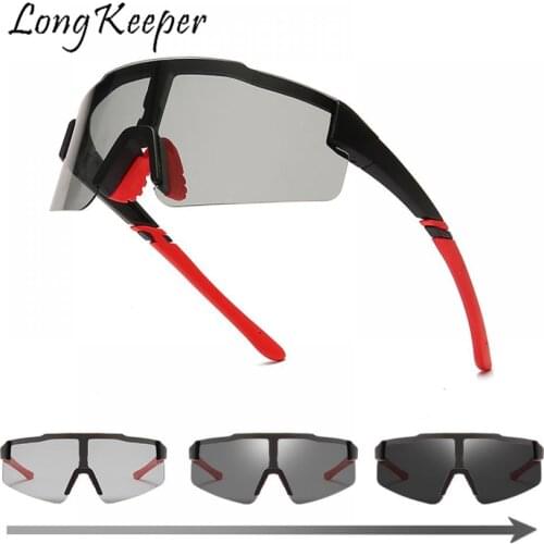 Oversized Sport Sunglasses Men Women Photochromic Bike Sunglasses Rimless Glasses MTB Running Eyewear Male Bicycle Goggles Gafas