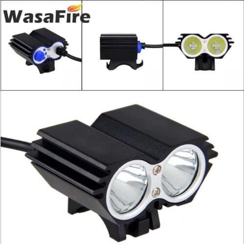 WasaFire 2 x XML-T6 LED Bike Lights 8000lm Mountain Road Bicycle Headlight Waterproof 4 Modes Cycling Flashlight Front Lamps