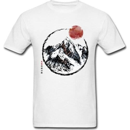 Sunset In Canadian Rockies Mountain White Men Tshirt Mexican Skull Coming Mens Landscape View T Shirt Pure Shameless