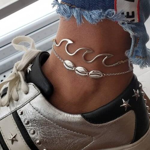 Shell Starfish Pendant Anklets for Women New Stone Beads Shell Anklet Bohemian Bracelets On Leg BOHO Ocean Jewelry Drop Shipping