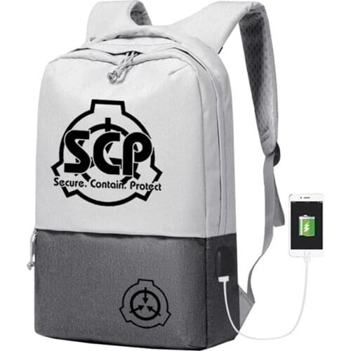 SCP Women BackPack USB Charging Laptop Backpack Special Containment Procedures Travel Bagpack Canvas School Bags Rugzak Bookbag