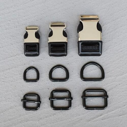 10 Sets 15/20/25mm Plastic Webbing Metal Belt Straps Buckle For Bag Backpack Pet Dog Collar Necklace Paracord Garment Sewing