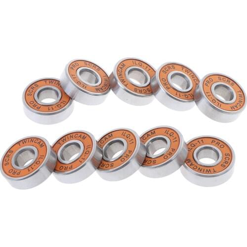 10Pcs Red Skateboard Wheel Bearings Stainless Steel Bearings High Performance Roller Skate Scooter Skateboard Wheel
