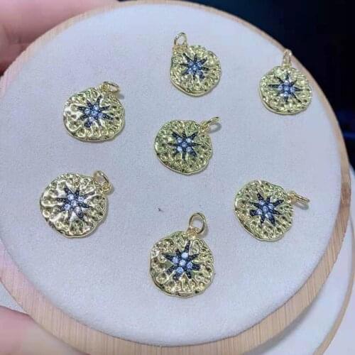 2pcs/lot High Quality Womens fashion cubic zircon Micro flower Round shape pendant