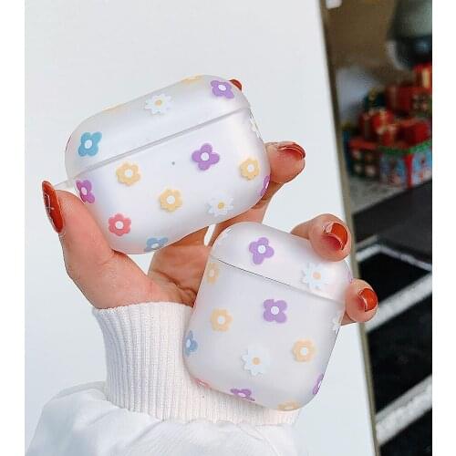 3D Cute Small Flowers Heart Soft Matte Headphone Box Accessories Earphone Case For Apple Airpods 1 2 Pro 3 Luxury Cases Cover