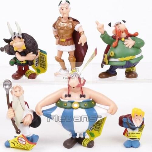 6pcs Gallia Hero Warrior Obelix Panoramix Caesar Asterix der Gallier Asterix the Gaul Child Gift Figure Model Toys