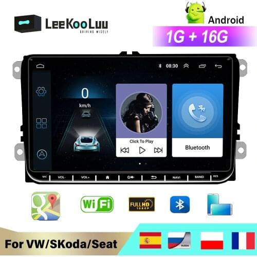 LeeKooLuu 2 din Car Radio Android 9" HD Autoradio Multimedia Player For VW Golf 5 6 Jetta MK5 MK6 Tiguan CC Polo Passat b6 b7