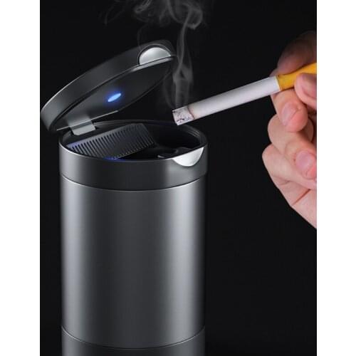 LED Lighting Car Ashtray High Flame Retardant Auto Ashtray Fireproof Material Cigarette Storage Cup Holder Organizer