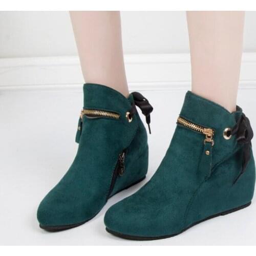 New flock sexy high-heeled elegant zipper boots shose cancise pumps winter Soft and comfortable wedges women boots shoes