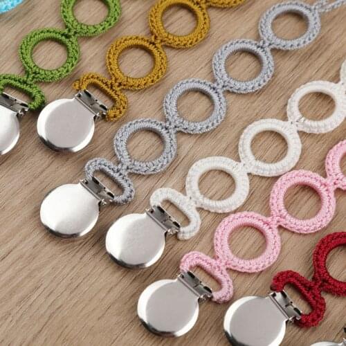 Baby Soother Nipple Pacifier Clip Dummy Holder Crochet Pacifier Chain Hand-woven P31B