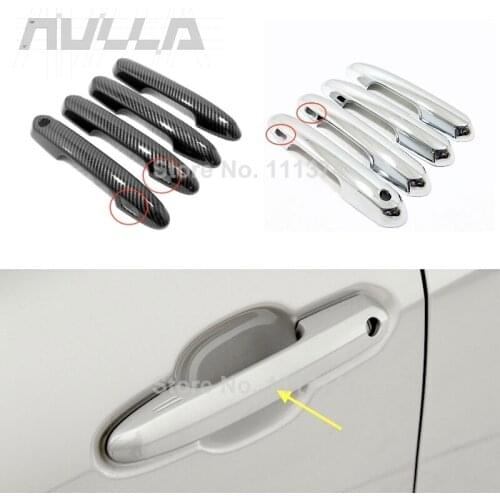 For Toyota Highlander 2020 2021 Styling ABS Carbon Chrome Car Exterior Door Handle Protector Decoration Cover Trim Accessories