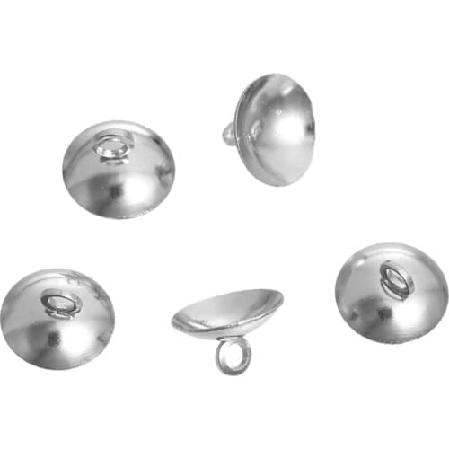 DoreenBeads Iron Based Alloy silver color DIY Beads Caps With Loop For Glass Bubbles Round (Fit 10mm Dia) 10mm x 6mm, 20PCs