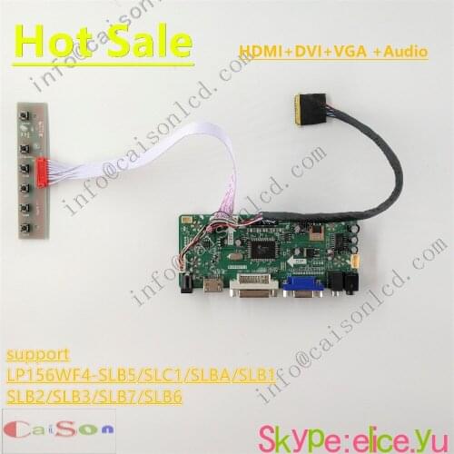 DVI/VGA/AUDIO/ of LCD monitor board support LP156WF4-SLB5/SLC1/SLBA/SLB1/SLB2/SLB3/SLB7/SLB6