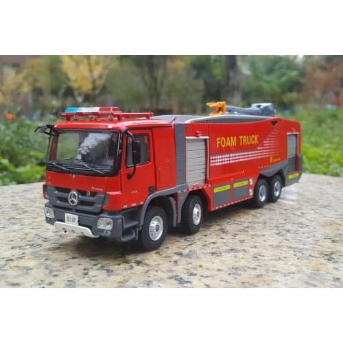 Collectible Alloy Model Toy Gift 1:50 Benz ACTROS Jieda Foam City Fire Truck City Rescue Vehicles Diecast Toy Model Decoration