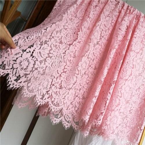 1.6*1.5m/PCS delicate pink eyelash texture strand fabric lace ladies skirt dress lace trims SC806