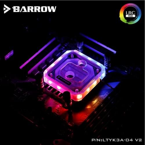 Barrow LTYK3A-04-V2, For RyzenAMD / AM4 / AM3 CPU Water Blocks, LRC RGB v2 Acrylic Water Cooling Block cpu cooler cpu radiator