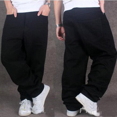 Mens HIP HOP Pants Loose Baggy Denim Jeans Skateboard Streetwear Dance Trousers