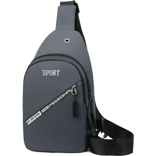 Mens Waterproof Fabric Casual Shoulder Bags with Earphone Holes Messenger Bag Unisex Multifunction Outdoor Travel Shoulder Bag