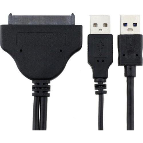 CHIPAL Brand New USB 3.0 to 7+15 22Pin SATA Cable Adapter + External USB 2.0 Power Supply for 2.5 Inch SATA 3.0 HDD SSD