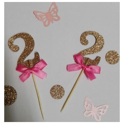 Personalized Glitter Number color children birthday cupcake toppers Food Picks Wedding baby shower kidsParty cake decorations