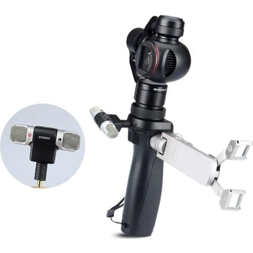 Professional Stereo External Microphone Dual Wireless Mic Recording with Very Low Noise for Osmo Handheld Gimbal Camera