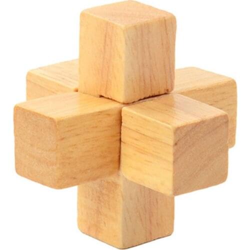 Simple 3D DIY Wooden Puzzle Toys Game Kongming Lock Chinese Brain Teasers Educational Toy for Kids Building Kit Block Model