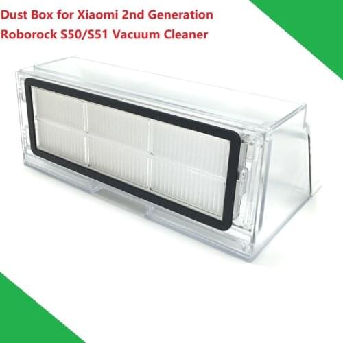 New Original Dust Box for Xiaomi Vacuum Cleaner 2nd Generation Roborock S50 S51 Robot Dustbin Box with Filter Hepa
