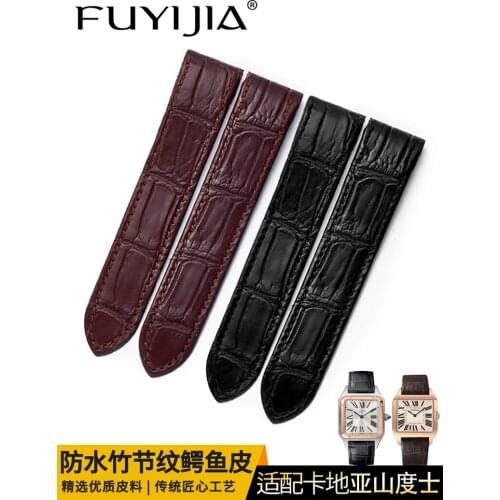 Luxury Women Men Genuine Crocodile Skin Strap 20MM 23MM 24MM Dedicated Built-in Rubber Joint Bands Handmade Alligator Watch Band