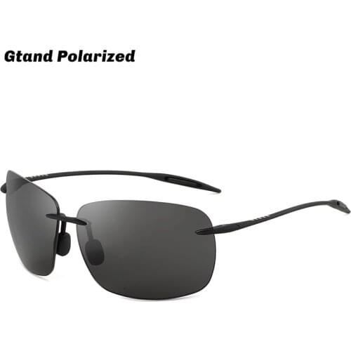 Gtand Rimless Square Breakwall Style Ultralight TR90 Polarized Sunglasses For Men Sports Driving Brand Design Sun Glasses GT422