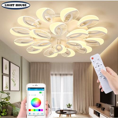 New modern remote control LED ceiling lamp living room bedroom chandelier smart dimming indoor lamp