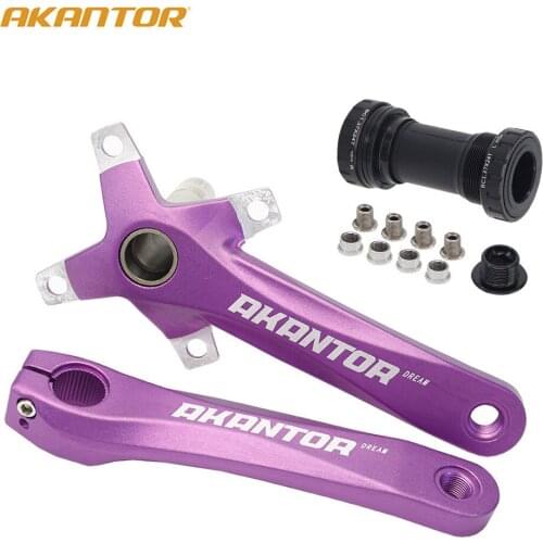 Ultralight Mountain Bike Crank Hollow All-in-one Chainwheel Akantor Bicycle Modified Single Disc MTB 32 34 36 38T Sprocket Axle