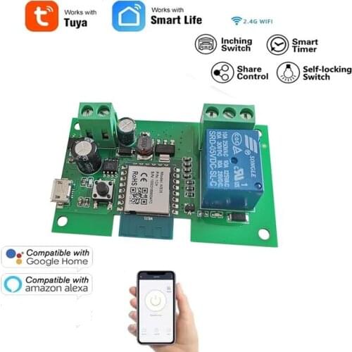 Tuya Jog Inching Switch Module ,USB 5V 7-32V DIY Smart Switch, Works with eWeLink Bridge, Voice Control by Alexa
