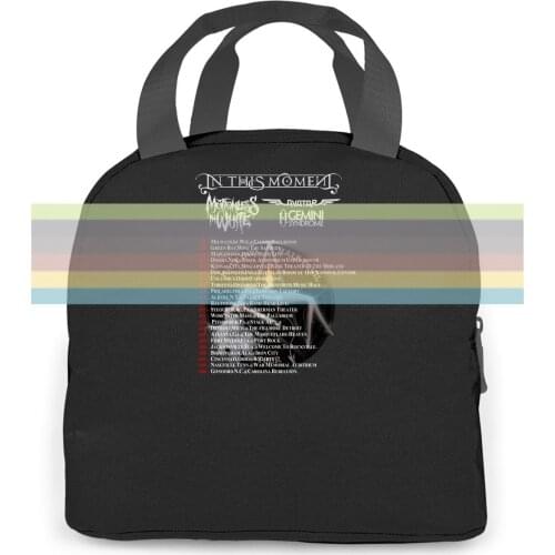 In This Moment Tour with Dates In Back Black : Over Style Styles women men Portable insulated lunch bag adult