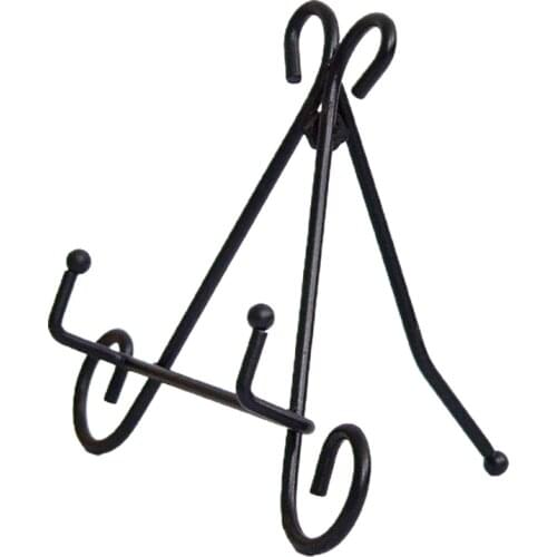 13MA Wrought Iron Art Vertical Plate Shelf Dish Storage Rack European Style Display Stand Black Easel Plate Home Decoration for