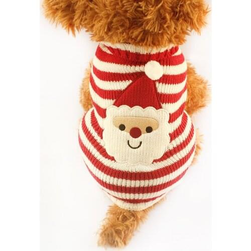 Armi store Christmas Striped Knit Dog Sweater Dogs Festival Sweaters 6091018 Puppy Autumn / Winter Clothing Supplies