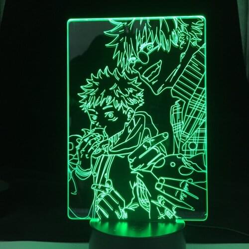 Yuji Itadori Anime Lamp Satoru Gojo Jujutsu Kaisen Led Night Light Yuji Itadori for Room Deco Birthday Gift Jujutsu Kaisen Lamp